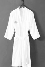 Luxury Hotel quality embroidered silver grey cotton bath robe towel bridal elegant velvet