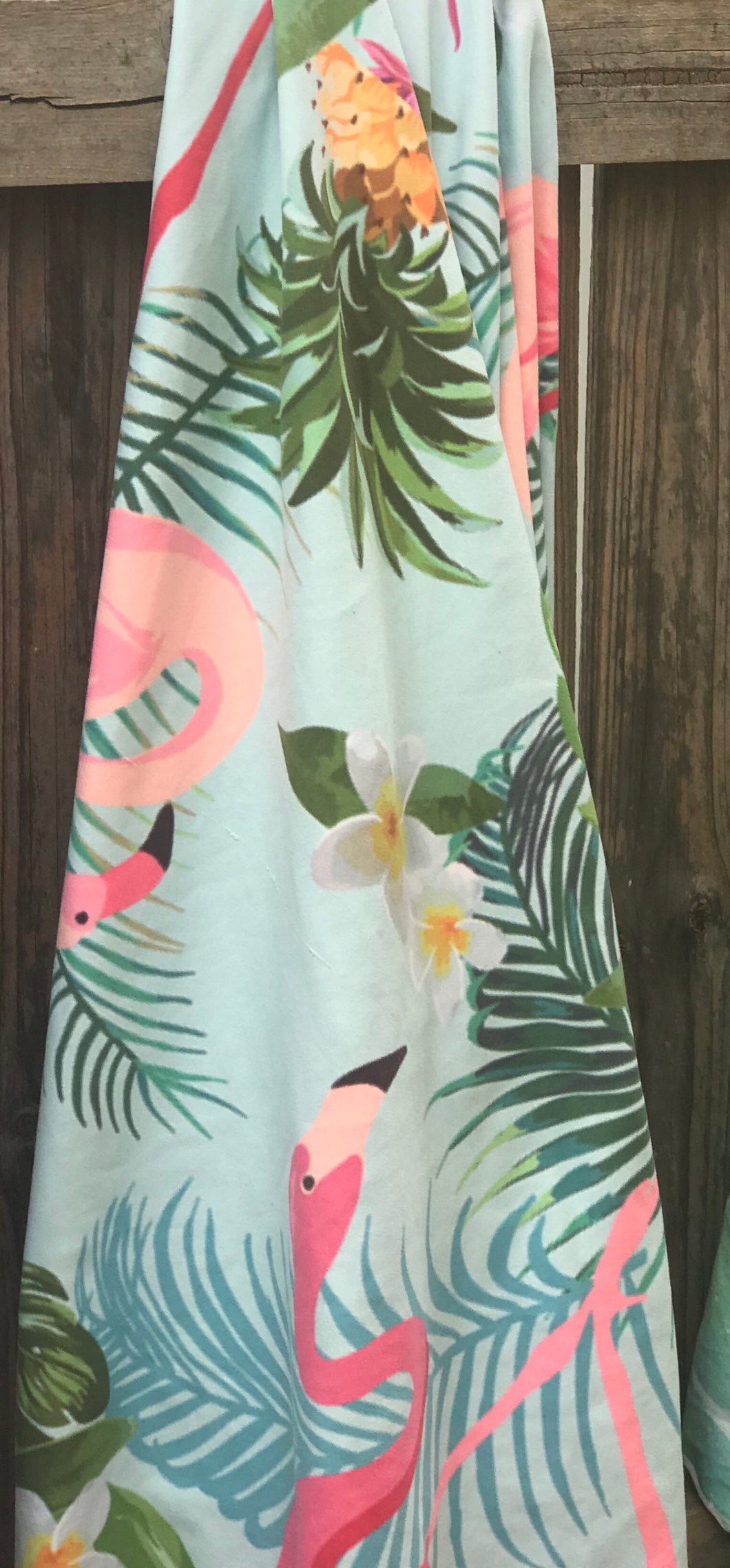 Quick dry versatile towel travel compact sand free tropical flamingo vibrant summer beach towel