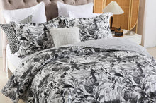 Cotton bedspread coverlet queen king reversible black white crane bird artistic botanical age