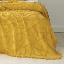 Santorini  mustard yellow cotton chenille 5 piece package double /queen