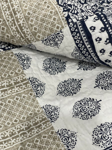 3 piece cotton bedspread coverlet blue queen king navy white boy cotton patchwork