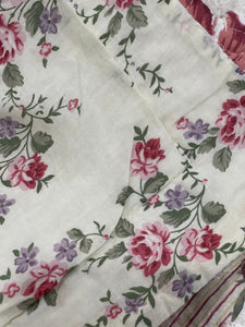3 piece cotton bedspread pink beige coverlet girl pink vintage provincial floral pretty cotton reversible quilted
