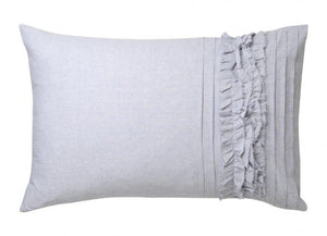 2023 Sale clovelly chambray by Logan and mason ruffle silver grey ruffle king quilt cover