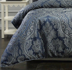 7 piece Clementine king quilt cover navy by Bianca