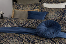 Davinci Peron quilt cover damask navy gold royal French provincial damask elegant king