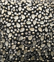 Shells and pearls black beaded  cushion