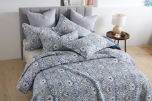 Sale New 3 piece bedspread quilted coverlet cotton queen king provincial damask blue beige white