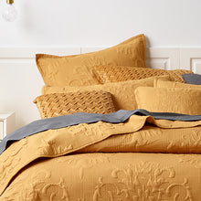 Bianca bedspread coverlet queen king  mustard gold provincial royal