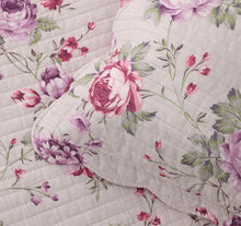 Botanical blue bedspread coverlet cotton double floral pink purple