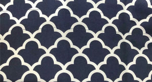 Copy of 3 piece kitchen curtain navy white modern