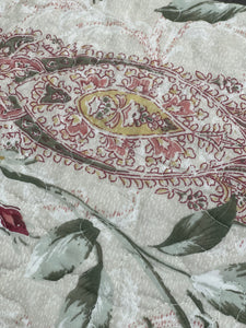 3 piece cotton bedspread pink beige coverlet girl pink vintage provincial floral pretty cotton reversible quilted