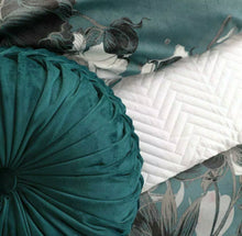 Cyra emerald green king quilt cover by private collection floral velvet elegant