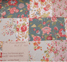 Sale Cotton bedspread coverlet quilted queen king vintage beige floral patchwork style