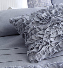 2023 Sale clovelly chambray by Logan and mason ruffle silver grey ruffle king quilt cover