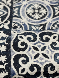 3 piece cotton bedspread navy coverlet blue white   single / king single navy white boy cotton