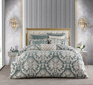 Davinci coronet sage queen quilt cover set provincial elegant sale damask royal quilt cover