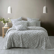 3 piece Bianca willow coverlet bedspread queen king cotton modern chenille grey