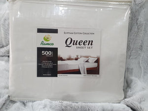 new 4 piece 500 thread count pure cotton sheet set white