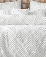 Palm Springs By Linen House queen quilt cover set chenille cotton white