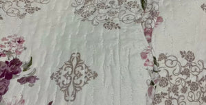 New single king single double coverlet bedspread vintage floral purple pink