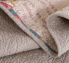 Sale Cotton bedspread coverlet quilted queen king vintage beige floral patchwork style