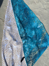 New Microfibre Sand Proof Beach Waffle Towel Quick Dry Travel teal blue gold compact