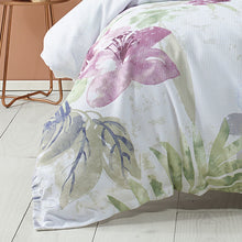 Zaylee quilt cover set By Bianca  3 piece floral summer white king