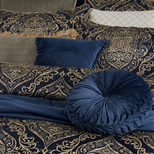 Davinci Peron quilt cover damask navy gold royal French provincial damask elegant king