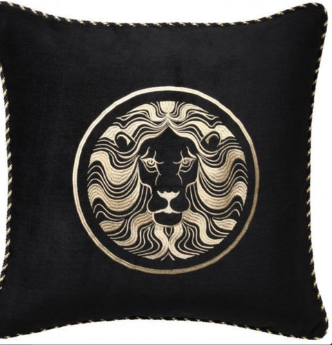 Massimo lion cushion cover x 2 DavVinci black gold