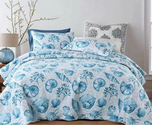 Sale 3 piece cotton bedspread coverlet blue nautical reversible vibrant colourful cultural inspired summer reversible