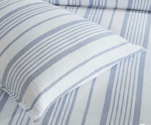 Bianca quilt cover cayman king cotton blue white Hampton modern stripe