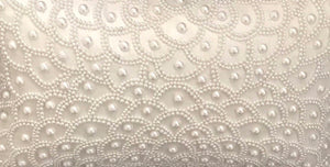 Pearl white hand beaded  cushion