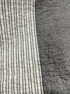 Cotton bedspread coverlet queen king quilted provincial grey silver white black Chesterfield grey