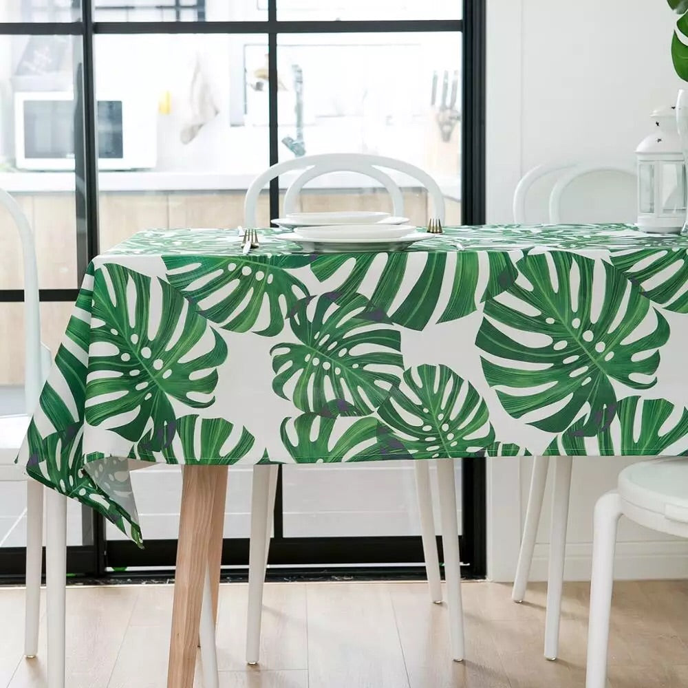 Table cover cloth 6-8 seater quality large green rainforest natural