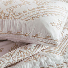 Embroidered gold white cotton coverlet bedspread premium royal gold