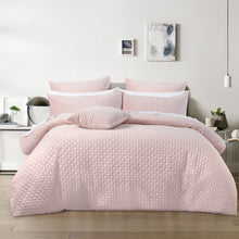 Alden bianca quilt cover set king blush pink velvet