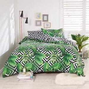 Logan & Mason Esque Raphis Quilt Cover Set Green SINGLE