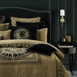 3pcs Massimo Gold quilt cover set by Davinci black gold luxury queen luxury classic bold