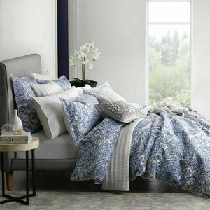 new 3PCS Private Collection Audenza Blue Quilt Cover Set Range Blue white queen