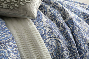new 3PCS Private Collection Audenza Blue Quilt Cover Set Range Blue white queen