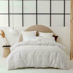 new 3pcs Logan & Mason IDAHO WHITE QUILT COVER SET cotton white bridal king